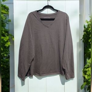 Life is Good Charcoal Long Sleeve TeeLife Is Good Plus Size Grey Vneck